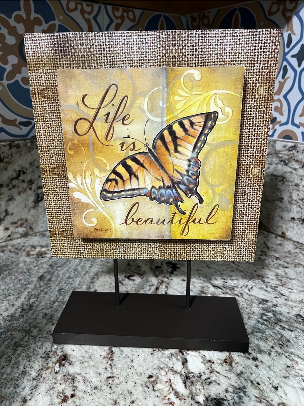Life Is Beautiful Butterfly Tabletop Art - Yellow